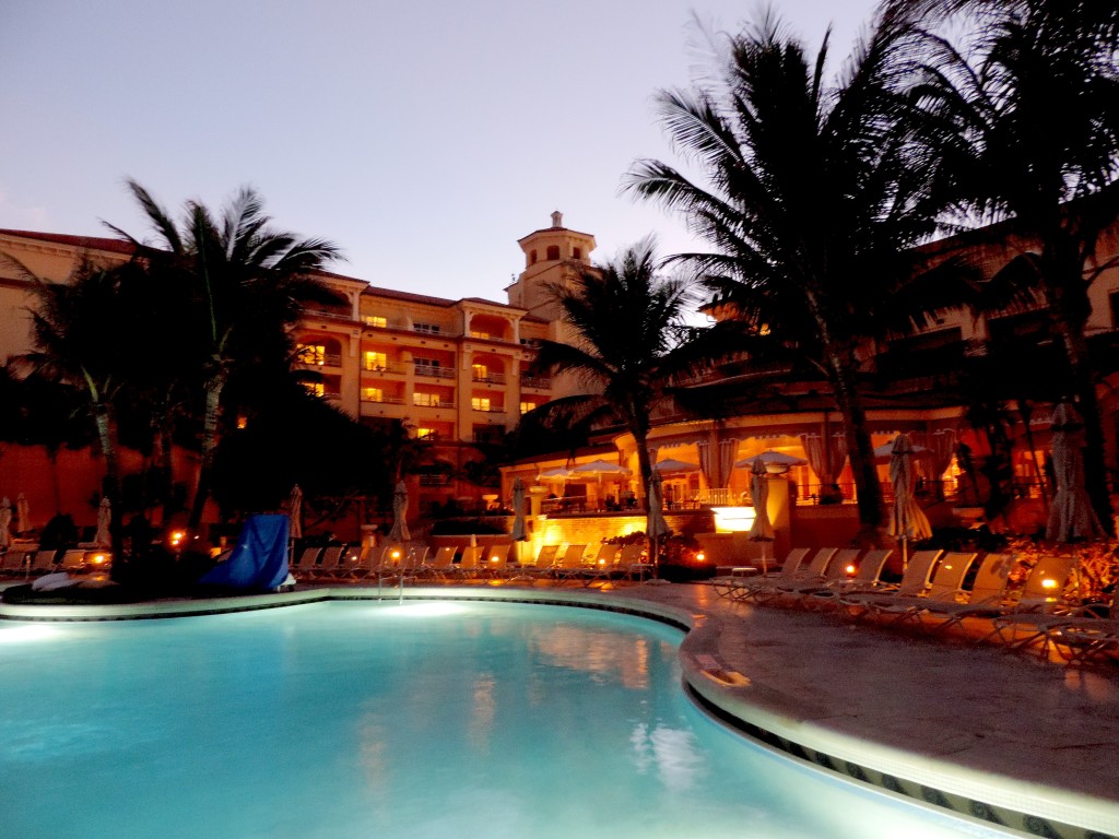 The lushly landscaped main pool at Eau Palm Beach Resort & Spa © 2015 Karen Rubin/news-photos-features.com
