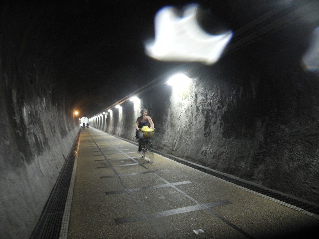 Biking through the Old Caoling Tunnel is an experience  © 2015 Karen Rubin/news-photos-features.com