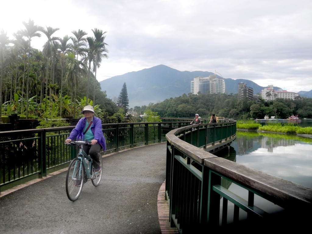 Sun Moon Lake is one of Taiwan's most spectacular bikeways, where parts bring you on bridges just above the water © 2015 Karen Rubin/news-photos-features.com