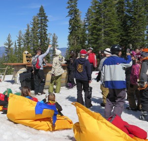 Luxurious, whimsical and an ode to fun in the mountains, Tost, a 2 pm toast with Champagne atop the mountain at East Ridge exemplifies the “California laid-back luxury” atmosphere found at Northstar © 2015 Karen Rubin/news-photos-features.com