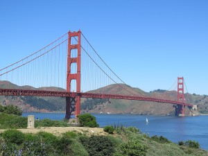 Biking along San Francisco's waterfront brings you to a fabulous overlook for an iconic view of the Golden Gate Bridge © 2015 Karen Rubin/news-photos-features.com