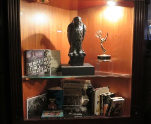 John's Grill has a permanent exhibit to writer Dashiell Hammett's Maltese Falcon. Hammett, a frequent guest, incorporated John's Grill into the Sam Spade story © 2015 Karen Rubin/news-photos-features.com 
