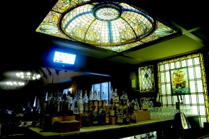 Tiffany leaded glass decorates the bar at the historic Hotel Whitcomb, which opened in 1916 after serving as the City Hall © 2015 Karen Rubin/news-photos-features.com