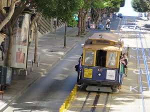 San Francisco's cable cars are literally "rolling museums." San Francisco is the only city where cable cars are still used on city streets. © 2015 Karen Rubin/news-photos-features.com