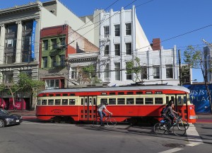 San Francisco's street cars, vintage 1930s and 1940s, come from all over the world  © 2015 Karen Rubin/news-photos-features.com 