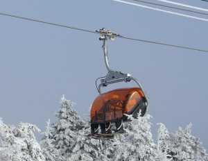 Okemo Mountain Resort's bubble chairs are a fabulous feature © 2016 Karen Rubin/news-photos-features.com