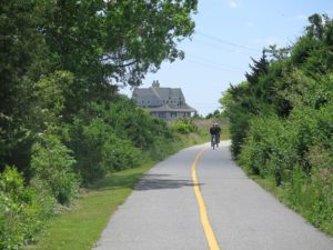 Taking advantage of Seacrest Beach Resort’s new biking package to ride the lovely Shining Sea Trail © 2016 Karen Rubin/news-photos-features.com