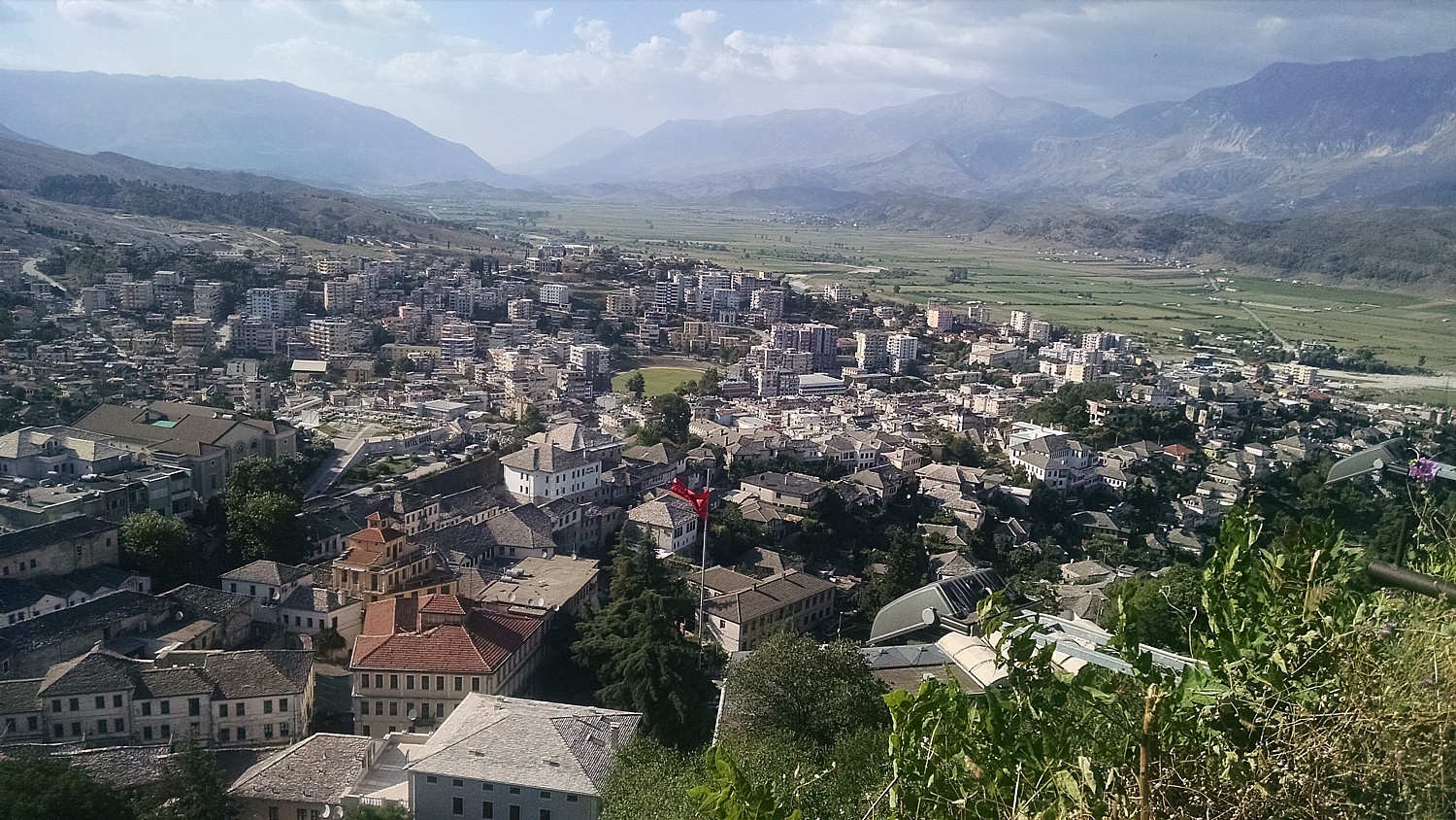 The view from the castle of Gjirokaster, a UNESCO-protected living history city in Albania, overlooks a lush valley © 2016 Karen Rubin/news-photos-features.com