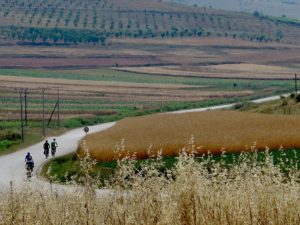 Biking down rural roads in Albania’s “breadbasket” © 2016 Karen Rubin/goingplacesfarandnear.com