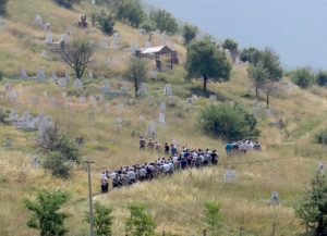 Coming upon a funeral procession in the Albanian countryside © 2016 Karen Rubin/goingplacesfarandnear.com