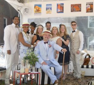 Enjoying the private Sheik of Araby Tent VIP Tent in true Gatsby-era style at 11th Annual Jazz Age Lawn Party © 2016 Karen Rubin/news-photos-features.com
