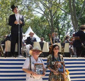 Gregory Moore pays tribute to New York Times Styles photographer Bill Cunningham during Jazz Age Lawn Party © Karen Rubin/goingplacesfarandnear.com