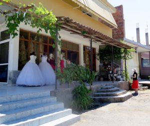 Bridal shop in a village in Albania © 2016 Karen Rubin/goingplacesfarandnear.com