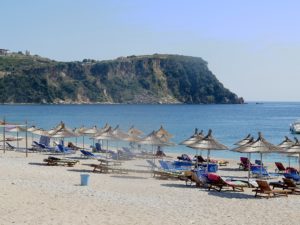 Himare, a Communist-era fishing village is an emerging beach town on Albania’s Ionian seacoast © 2016 Karen Rubin/goingplacesfarandnear.com