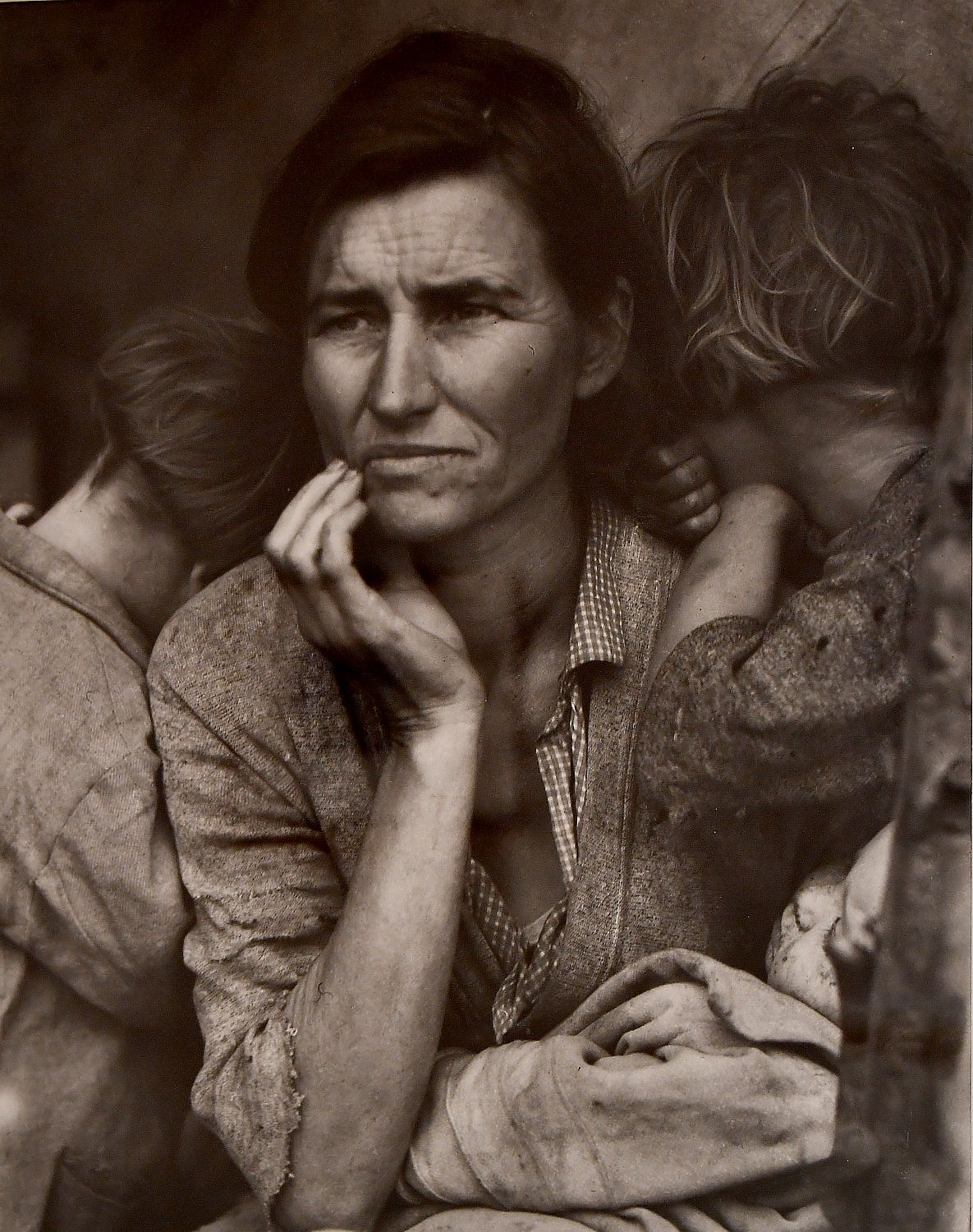 One of the most famous photos of all time, Dorothea Lange’s “Migrant Mother, Nipomo California” (1936) is on view in “Light Works: 100 Years of Photos” at NCMA © 2016 Karen Rubin/goingplacesfarandnear.com