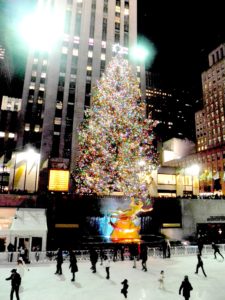 Skating beneath the famous Christmas Tree at Rockefeller Center City © 2016 Karen Rubin/goingplacesfarandnear.com